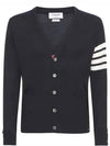 Men's Sustainable Classic Diagonal Wool Cardigan Navy - THOM BROWNE - BALAAN 2