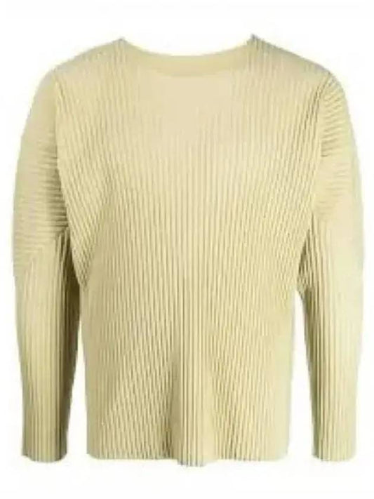 HOMME PLISSE Oversized pleated long sleeve t shirt beige HP36JK10360 - ISSEY MIYAKE - BALAAN 2