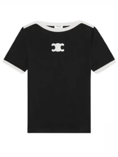 Triomphe Logo Short Sleeve T-Shirt Black - CELINE - BALAAN 2