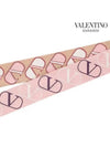 V Logo Signature Scarf Pink - VALENTINO - BALAAN 4