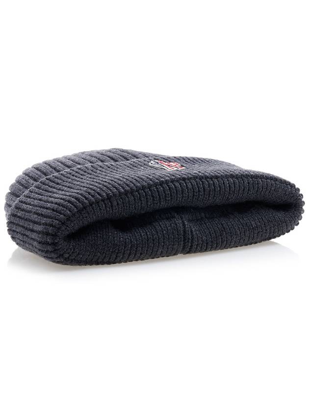 Beretto Logo Wool Beanie Gray - MONCLER - BALAAN 6