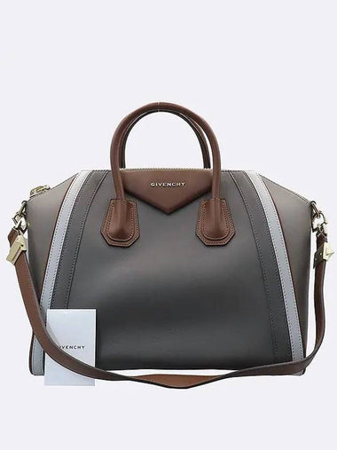 13L5100601 Gray Brown Color Calf Skin Antigona Medium Tote Bag Shoulder Strap 2WAY - GIVENCHY - BALAAN 1