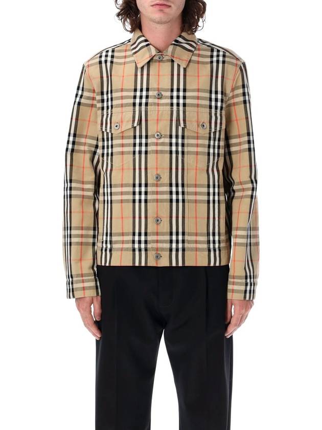 Check Cotton Jacket Sand - BURBERRY - BALAAN 2