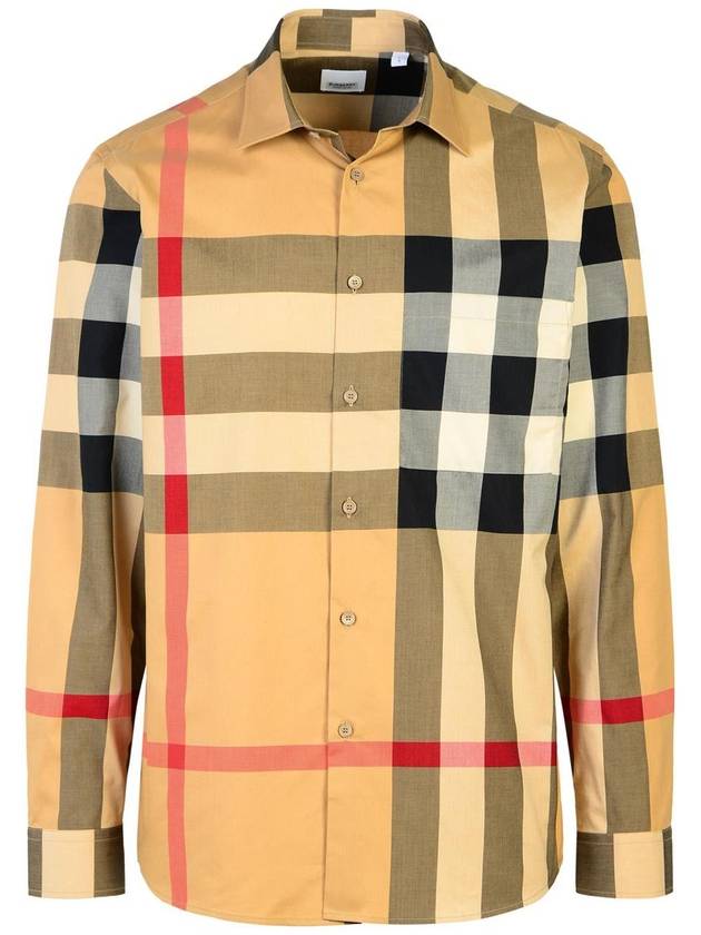 Check Cotton Long Sleeve Shirt Archive Beige - BURBERRY - BALAAN 2