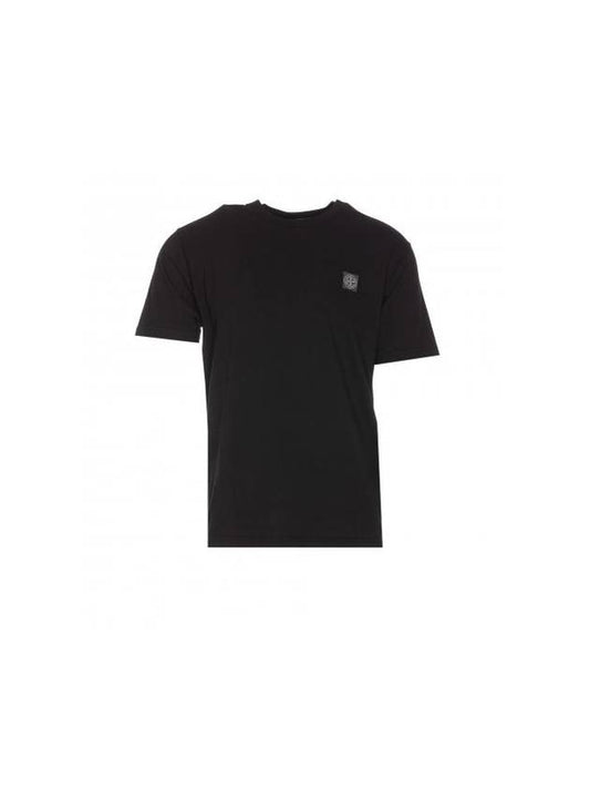 Organic Cotton Short Sleeve T-Shirt Black - STONE ISLAND - BALAAN 1