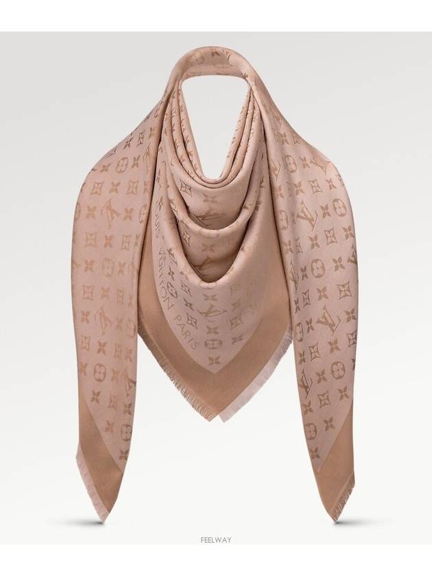 Monogram Denim Scarf Beige Rose - LOUIS VUITTON - BALAAN 3