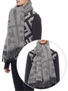 All-Over FF Motif Print Wool Scarf Grey - FENDI - BALAAN 3