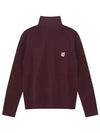 Women Fox Head Patch Wool Turtleneck Dark Red - MAISON KITSUNE - BALAAN 2