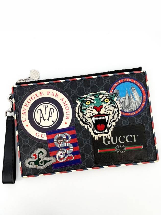 GG Supreme Night Courier Clutch Bag 496346 - GUCCI - BALAAN 4