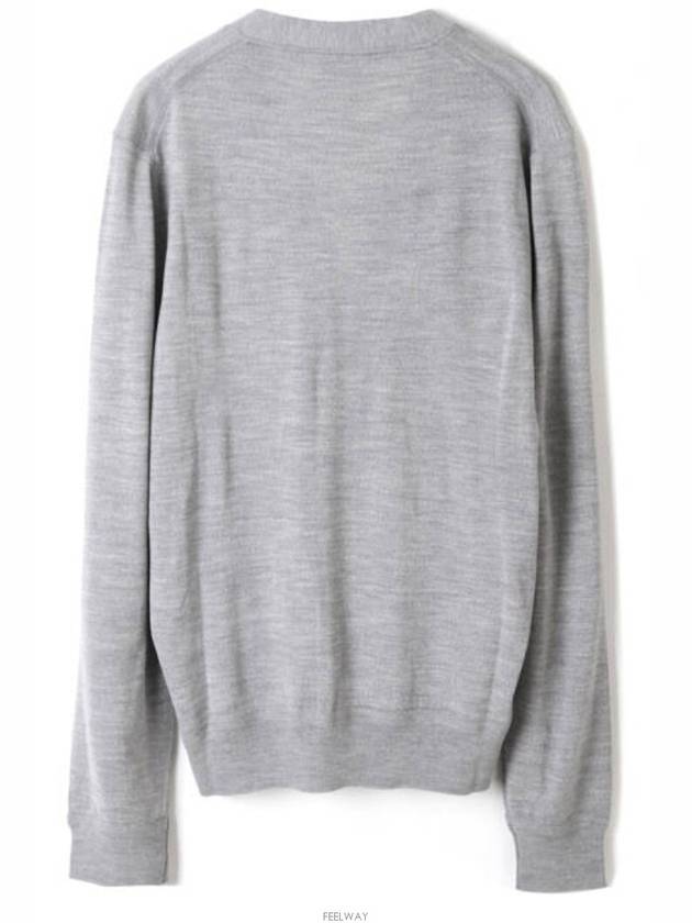 V-Neck Wool Cardigan Light Grey - TOM FORD - BALAAN 4