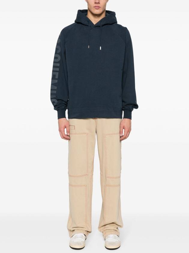 Le Typo Classic Fit Cotton Hoodie Navy - JACQUEMUS - BALAAN 3