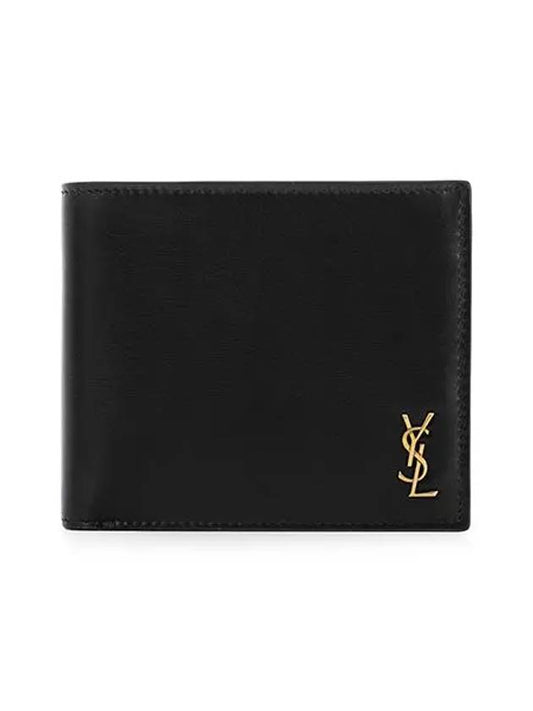 Tiny Monogram Half Wallet Black Gold - SAINT LAURENT - BALAAN 2