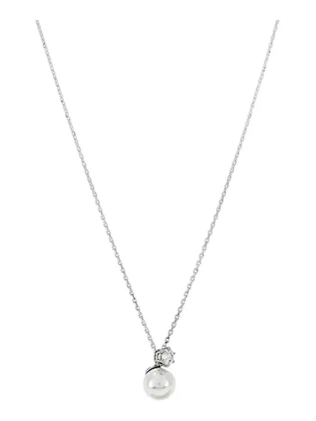 Matrix Crystal Pearl Pendant Round Cut Necklace White - SWAROVSKI - BALAAN 4