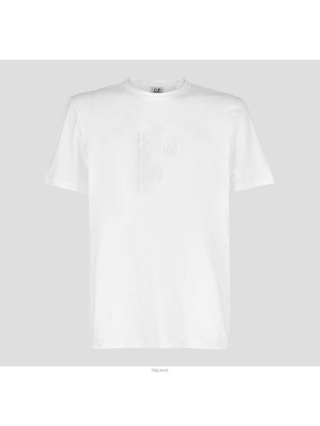 Logo Print Short Sleeve T-Shirt White - CP COMPANY - BALAAN 2