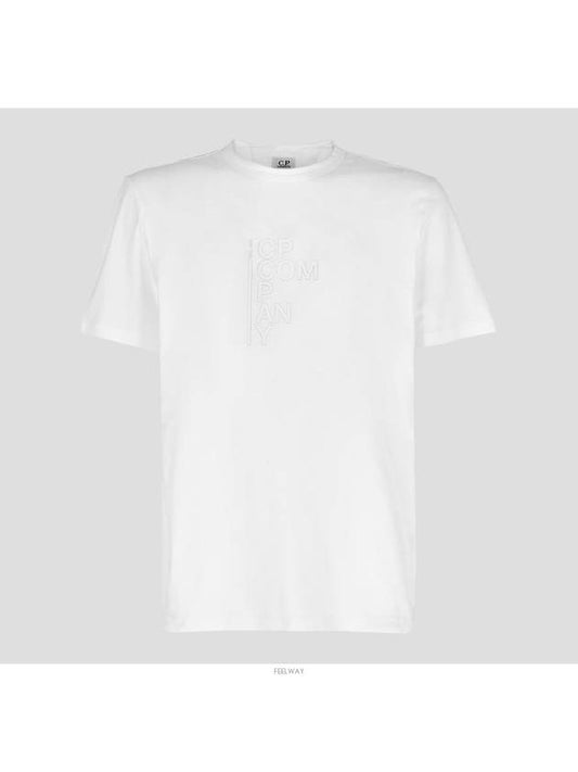 Logo Print Short Sleeve T-Shirt White - CP COMPANY - BALAAN 2