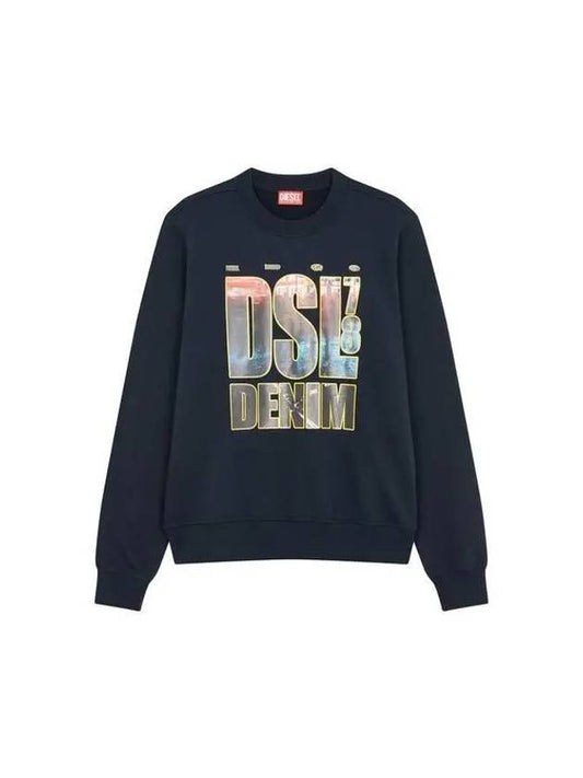 Men's Picture Logo Graphic Sweatshirt Navy 270715 - DIESEL - BALAAN 1