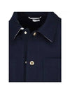 Stripe Detail Button Wool Jacket Navy - THOM BROWNE - BALAAN 5