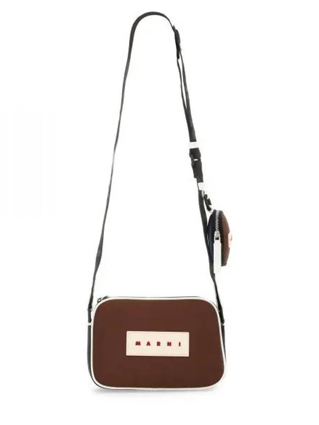 Logo Patch Zipper Cross Bag Brown - MARNI - BALAAN 2