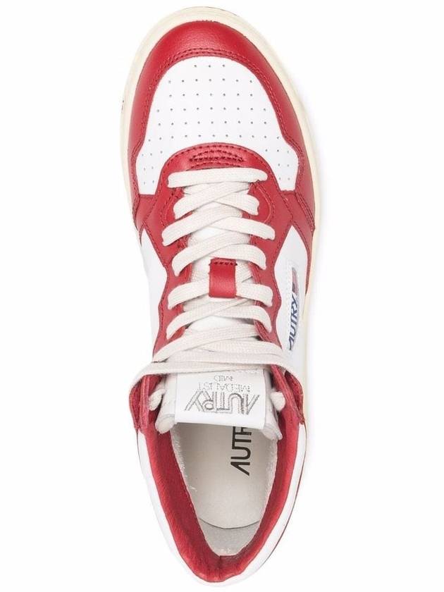 Medalist leather mid-top sneakers white red - AUTRY - BALAAN 4