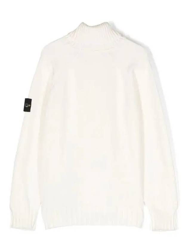 Kids Logo Patch Knit Top White - STONE ISLAND - BALAAN 4