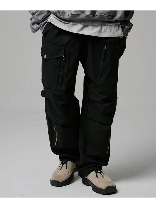 Ripstop Parachute Cargo Wide Pants Black - FLAVORISM - BALAAN 2