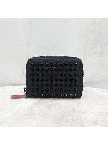 Lux You Black spike zipper card wallet - CHRISTIAN LOUBOUTIN - BALAAN 1