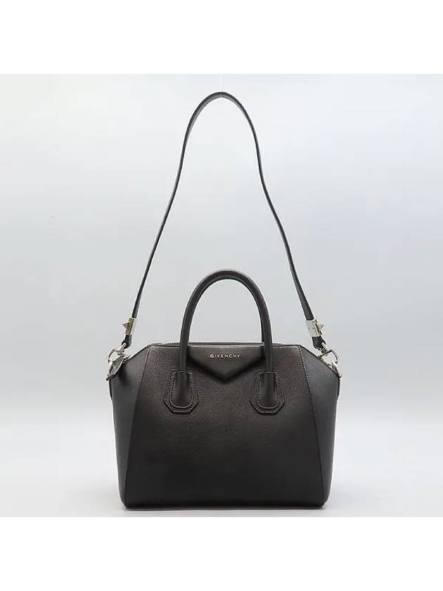 BB05117012 Black color goat skin Antigona small silver logo tote bag shoulder strap 2WAY - GIVENCHY - BALAAN 2