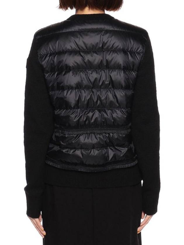 Women's Padded Knit Padding Cardigan Black - MONCLER - BALAAN 5