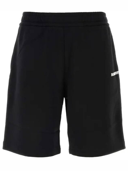 Logo Print Cotton Track Shorts Black - BURBERRY - BALAAN 2