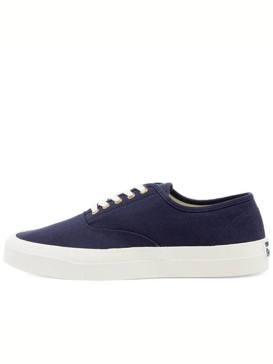 Canvas Lace Up Low Top Sneakers Navy - MAISON KITSUNE - BALAAN.