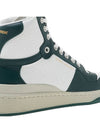 two-tone perforated leather high-top sneakers green - SAINT LAURENT - BALAAN.