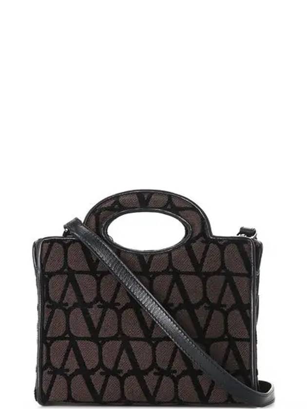 Troisieme Mini Shopper Tote Bag Chocolate - VALENTINO - BALAAN 4