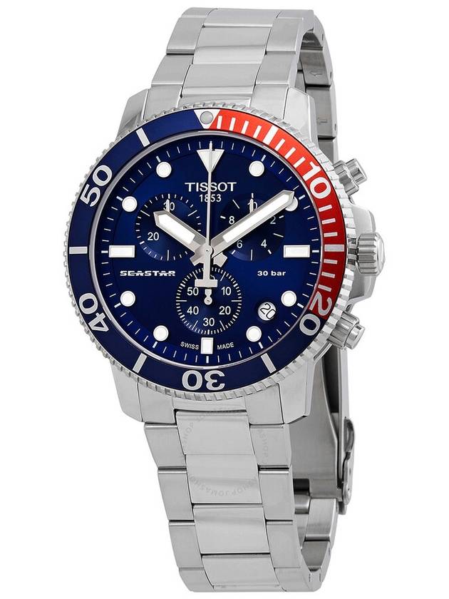 Tissot Seastar Chronograph Quartz Blue Dial Pepsi Bezel Men's Watch T120.417.11.041.03 - TISSOT - BALAAN 1