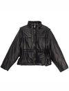 Shiny Quilted Vest Zip-Up Jacket Black - GANNI - BALAAN 2