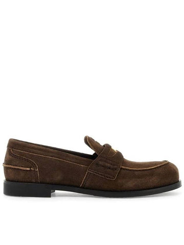 Suede Penny Loafer Brown - MIU MIU - BALAAN 1