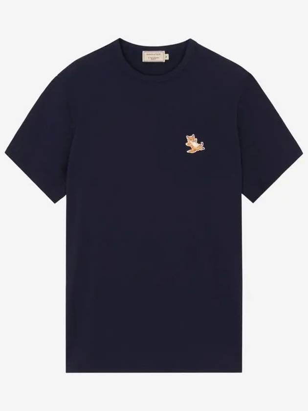 Chillax Fox Patch Classic Short Sleeve T-Shirt Navy - MAISON KITSUNE - BALAAN 2