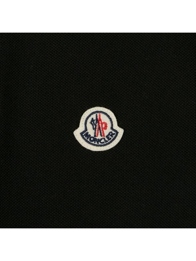 Small Logo Patch Short Sleeve Cotton Polo Shirt Black - MONCLER - BALAAN 7