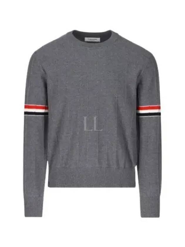 Men's Wool Relaxed Pullover Knit Top Med Grey - THOM BROWNE - BALAAN 2