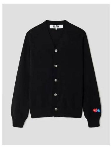 Men s Invader Double Heart Waffen Spring Fall Cardigan Black Domestic Product GM0023031075451 - COMME DES GARCONS PLAY - BALAAN 1