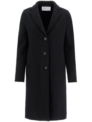 single-breasted wool coat in boiled - HARRIS WHARF LONDON - BALAAN 1