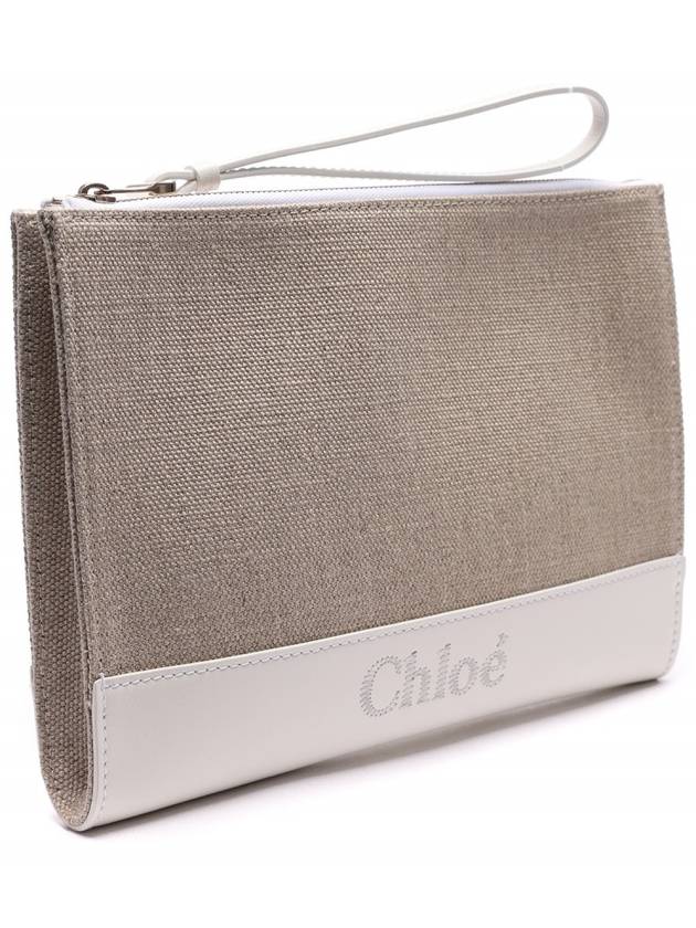 Sense Zipper Clutch Bag Beige White - CHLOE - BALAAN 4