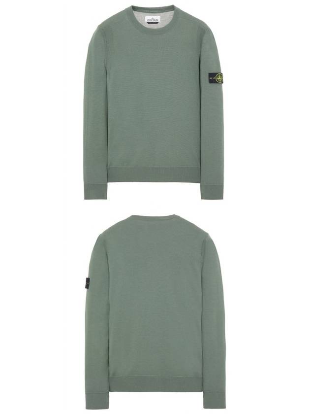 Light Wool Crewneck Knit Top Olive - STONE ISLAND - BALAAN 6