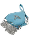 ORB Heart Chain Leather Cross Bag Blue - VIVIENNE WESTWOOD - BALAAN 5