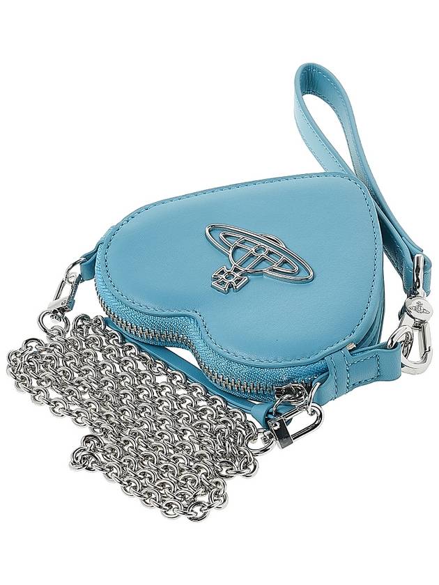 ORB Heart Chain Leather Cross Bag Blue - VIVIENNE WESTWOOD - BALAAN 5