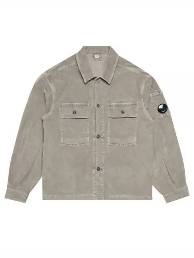 Corduroy Button Utility Shirt Jacket Grey - CP COMPANY - BALAAN 2