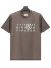 MM6 Maison Margiela Men's Number Logo Short Sleeve TShirt SH0GC0001 STJ391 962 TAUPE MSC047tp - MAISON MARGIELA - BALAAN 1