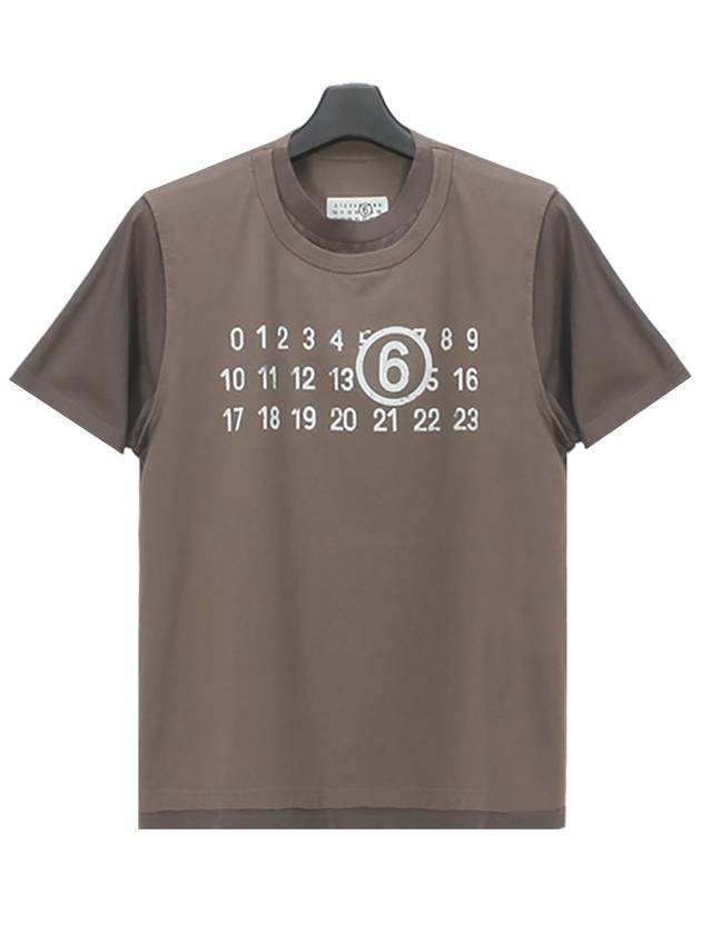 Men's Number Logo Short Sleeve T-Shirt Taupe - MAISON MARGIELA - BALAAN 2