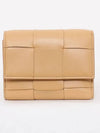 Intrecciato Tri-Fold Zip Half Wallet Almond - BOTTEGA VENETA - BALAAN 3