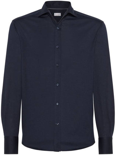 Brunello Cucinelli Shirts Blue - BRUNELLO CUCINELLI - BALAAN 1