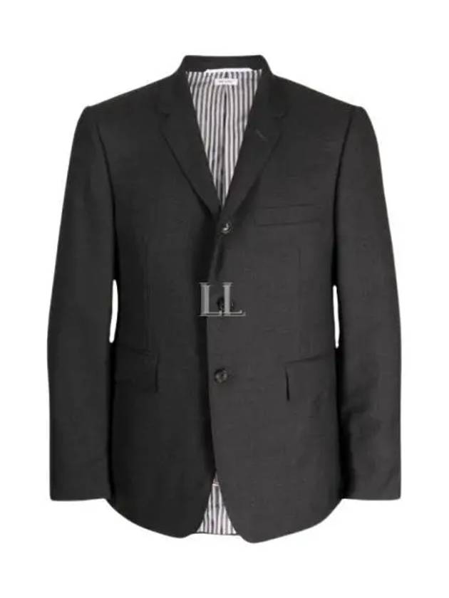 Super 120S Wool Twill Single Breasted Classic Jacket Dark Grey - THOM BROWNE - BALAAN 2